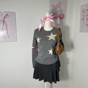 Banana‎ Republic Gray Star Italian Merino Wool Blend Crew Sweater Womens XS/S